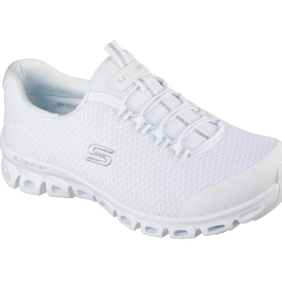 Skechers Glide-Step Resilience White Sneakers Women's Sz 10 - Retail $73 - Picture 1 of 6